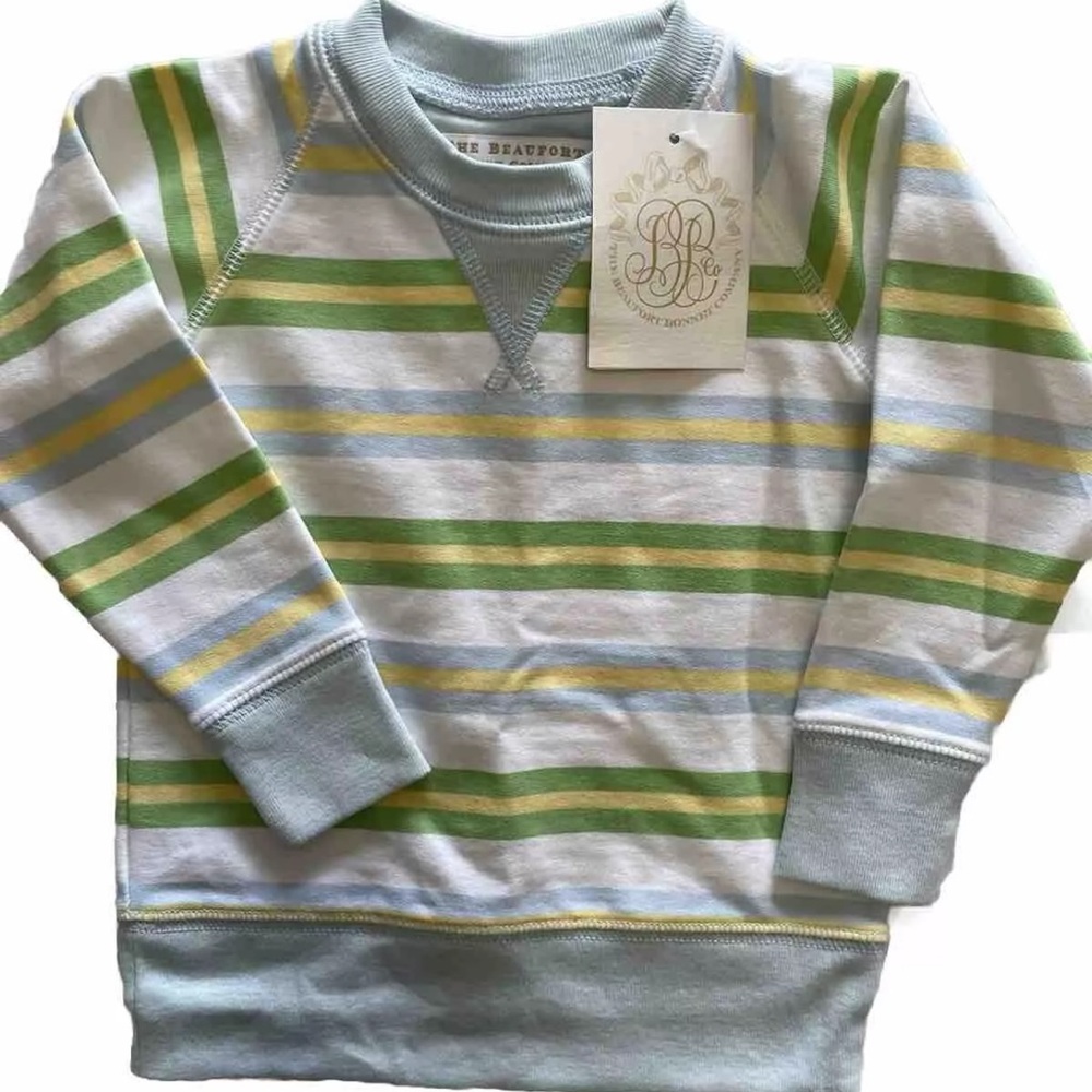 TBBC Cassidy Comfy Crewneck 0-6m Seacrest Stripe/Buckhead Blue